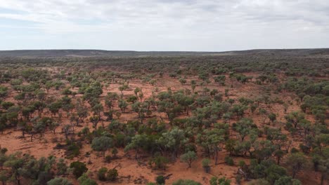 Drone-flying-over-a-rugged-landscape-in-the-Australian-Outback