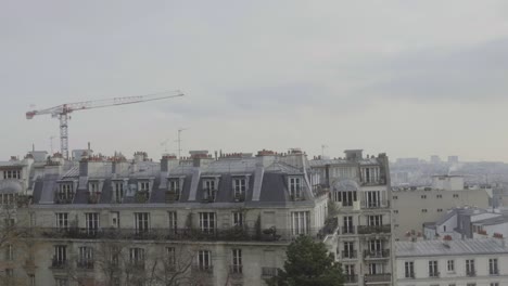 Typische-Pariser-Architekturgebäude.-Kranich-Am-Horizont