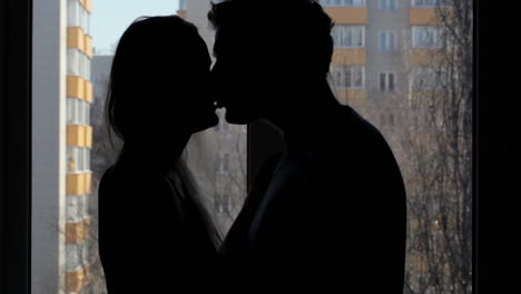 Two-lovers-embracing-Silhouette