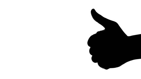Silhouette-of-man-hand-giving-thumb-up-on-white-background