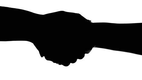 Shaking-hands-of-two-people-silhouette-isolated-on-white