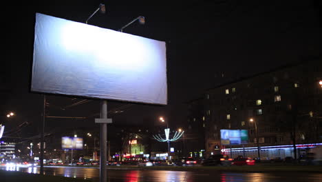 Time-lapse-empty-billboard-by-night