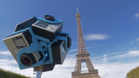 Making-360-VR-video-in-Paris-Scene-the-Eiffel-Tower