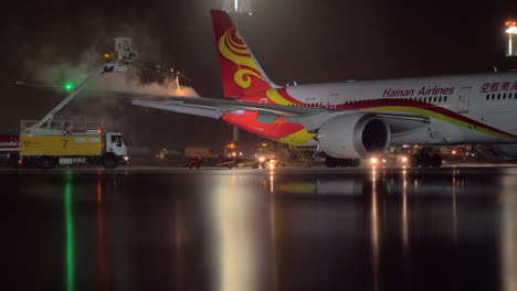 Boeing-787-8-Dreamliner-of-Hainan-Airlines-being-de-iced-before-night-flight