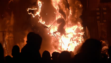 Ninot-in-fire-at-Fallas-festival-in-Spain