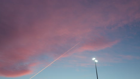 Airplane-with-trail-line-sky