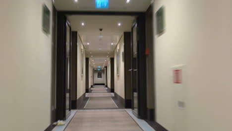 Timelapse-of-moving-along-the-light-hotel-hall