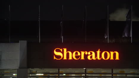 Night-view-of-hotel-Sheraton-sign
