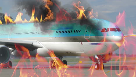 Engine-fighting-the-airplane-fire