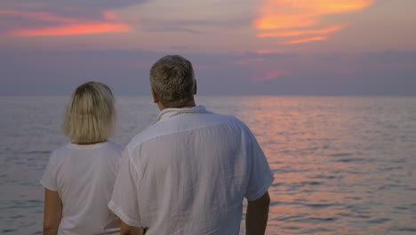 Couple-Admiring-Sunset-over-the-Sea