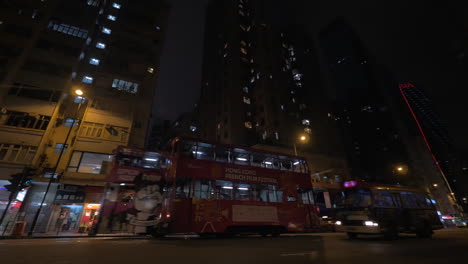 Transport-on-night-road-of-Hong-Kong