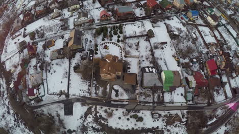 Aerial-winter-shot-of-township-in-Russia
