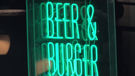 Beer-and-Burger-neon-banner-night-view
