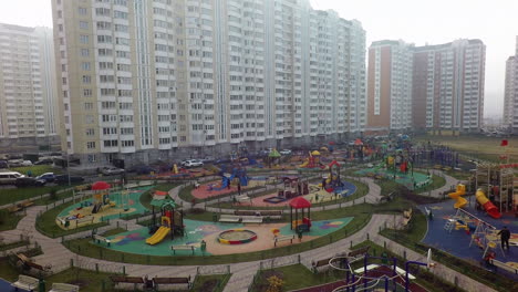 A-large-and-colorful-playground-in-a-residential-area