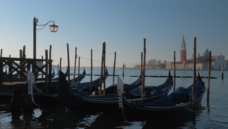 Gondola-boats-with-a-church-in-the-background