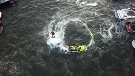 Aerial-view-of-water-jet-flyboard-performance