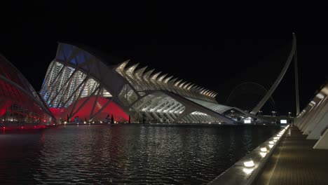 City-of-Arts-and-Sciences-with-The-Assut-de-l'Or-Bridge-at-night-Valencia