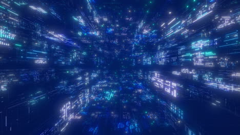 Sci-fi-animation-on-blue-backdrop