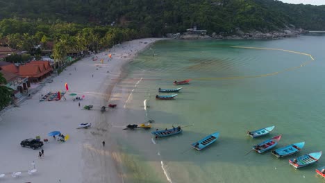Aerial-View-of-Boats-at-Beach