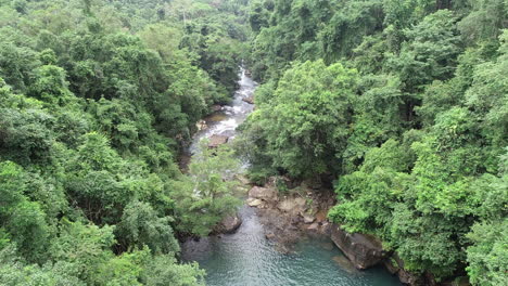 Aerial-view-of-jungle-river-on-Koh-Kut