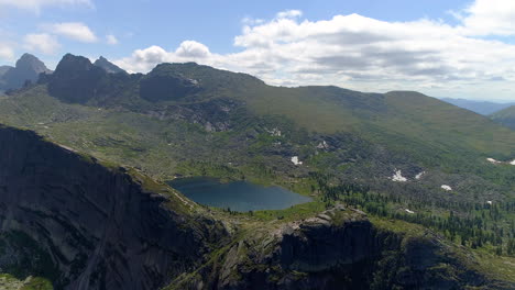 Aerial-View-of-Mountain-Lake