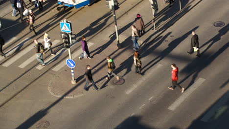 Pedestrians-walking-across-the-road