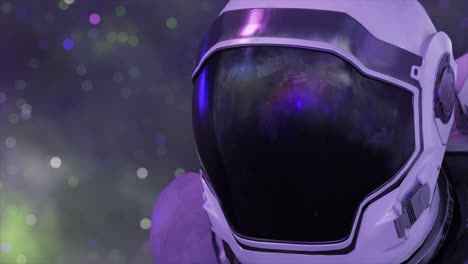 Weltraumkonzept-Kopf-Eines-Astronauten-In-Einem-Helm-Nahaufnahme-Flug-Durch-Den-Weltraum-3D-Animation-Von