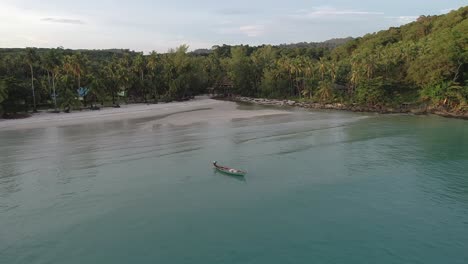 Aerial-view-of-boat-on-beach