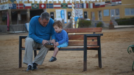 Grandfather-and-grandson-on-the-bench