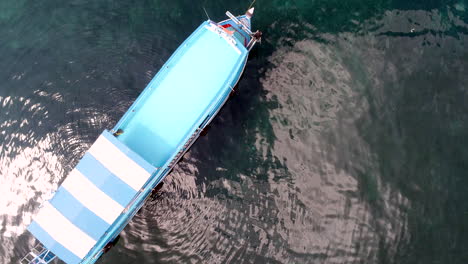 Aerial-view-of-boat-on-sea