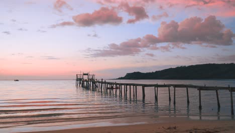Sunset,-Colorful-Panorama,-Wooden-Pier