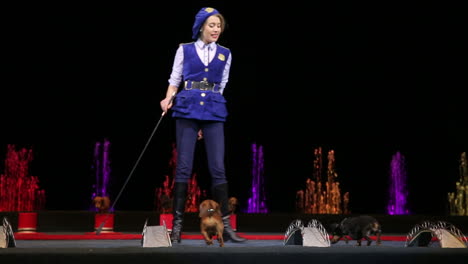 Girl-performing-with-two-trained-dogs