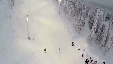 Aerial-view-of-skier-doing-trick