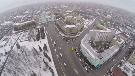 Panorama-Von-Der-Spitze-Der-Winterstadt-Kursk-Russland