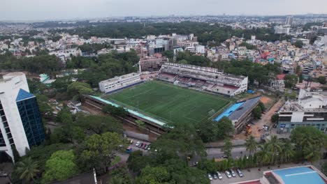 Aerial-Shot-Of-Bangalore-City-Football-Ground-With-Stand