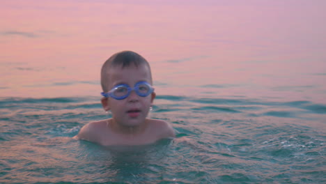 Boy-Diving-and-Splashing-in-Sea-Water