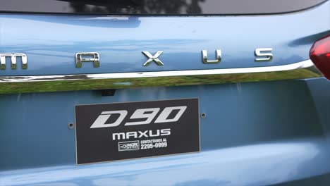 Rear-of-Maxus-D90-SUV-car,-Rear-of-car,-car-rear-bumper,-4X4