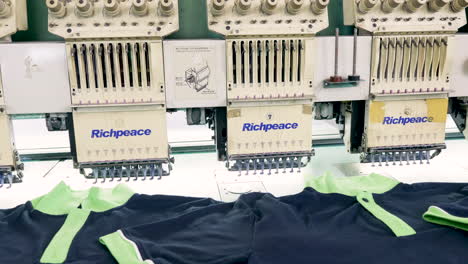 T-shirts-prepared-on-a-sewing-line-in-a-fabric-factory