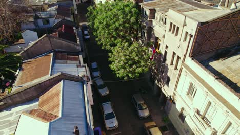 Aerial-Drone-Panoramic-of-Concha-y-Toro-Neighborhood-Santiago-de-Chile-Streets