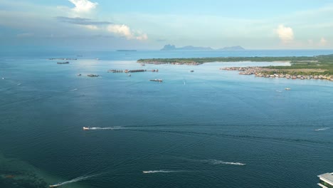 Aerial-establishing-shot-of-the-tropical-Semporna-islands-in-Malaysia