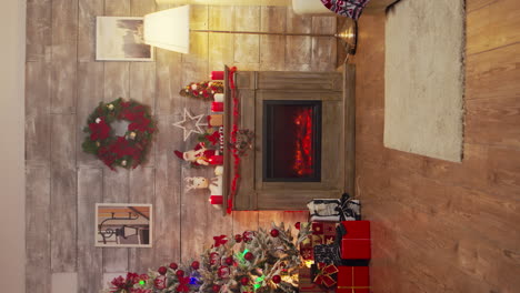 Vertikales-Video:-Geschenkboxen-Unter-Einem-Weihnachtsbaum-Vom-Weihnachtsmann