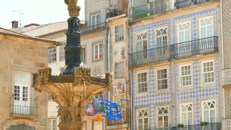Detail-of-fountain-in-the-historic-center-of-Braga-and-its-architecture-in-Portugal
