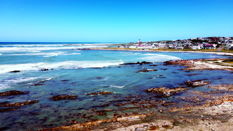 Coastal-village-of-L'Agulhas-at-southernmost-tip-of-Africa,-Overberg