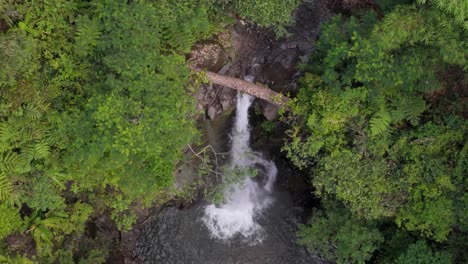 Scenic-Aerial-View-of-Lumondo-Waterfalls-in-slow-motion-in-Surigao-Del-Norte,-Philippines