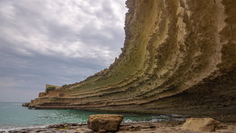 Hofried-viewpoint-with-the-overhanging-rock-formation-on-the-island-of-Malta
