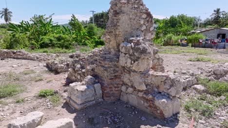 Stone-ruins-of-ancient-tomb-of-chieftain-Enriquillo-in-Azua,-Dominican-Republic