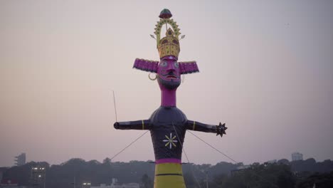 Dussehra-Festival---Burning-Ravana-Effigies-in-mumbai,-Religion-in-India