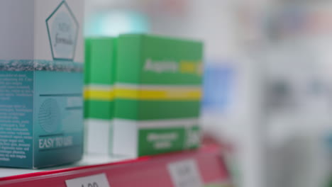 Selective-focus-of-supplements-packages-on-display-at-store