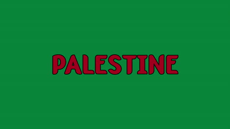 La-Caída-De-Palestina-Efecto-De-Animación-De-Texto-Líquido-Sombrío-Con-Los-Colores-De-La-Bandera-Palestina-Sobre-Un-Fondo-Verde