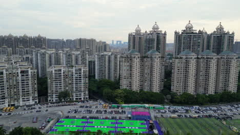 Alternde-Wohngebäude-In-Der-Stadt-Guangzhou,-China